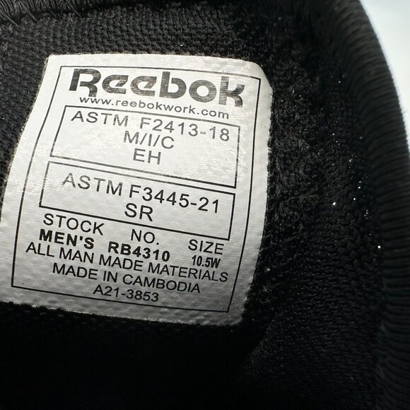 Reebok Men's Fushion Flexweave Safety Work Sneaker Shoe,‎ Size 10.5W, Black/Grey - Picture 13 of 13